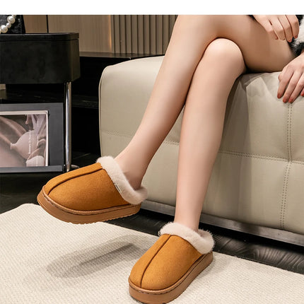 New Fluffy Men's Slippers Winter with Thick Sole for Indoor Anti-Slip and Warmth at Home with Fur Lining for Couples