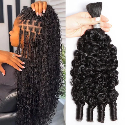 15A Human Braiding Hair for Boho Braids Burmese Curly Spiral Curly Ends Bulk 28 30 Inch 1 3 4 Bundles No Weft Hair Extensions