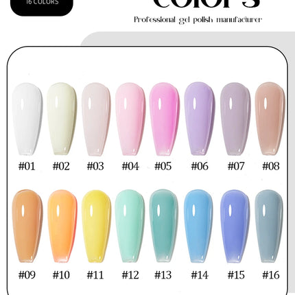 JTING 1pc 15ml Professional Quality 16colors Biab Gel Builder in a Bottle Nail Extension Vegan Cruelty Free Gel Polish
