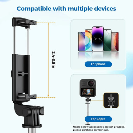 Selfie Stick Tripod with Remote, Retractable, for iPhone Android