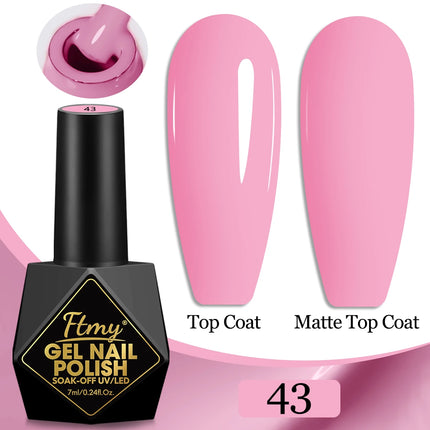 7ml Color Gel Polish Set Popular Series Nail Polish Smooth Texture Colorful Manicure UV LED Soak Off Nail Art Semi Permanent Shi