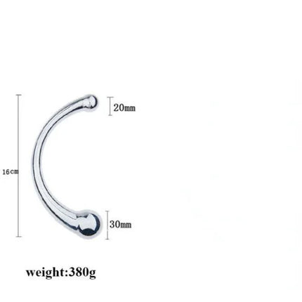 Stainless Steel Stick Pure Open Double Ended Plug G-spot Stimulator Massager Wand Sex Dildo Anal Butt Sex Toys For Women Men