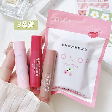 Moisturize Lip Balm Lipstick Hydrate Cute Girl Plump Lip Water Light Lip Glaze Makeup Korean Lipstick Cosmetic 3 Colors Beauty
