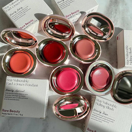Rare Beauty Rose Neutral Mauve Blush Powder Portable Makeup Liquid Blush Moisturizing Dual-use Waterproof Lip Glaze Plump Smooth