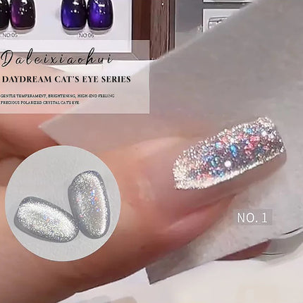 1-6PCS Popular Winter Internet Celebrity Hot-selling Northern Lights Cat Eye Magnet Gel Nail Polish Nail Art Nail Supplies