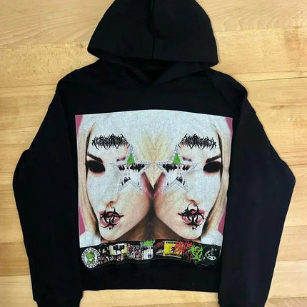Drolandmiller Death Forest Hoodies Women Goth Streetwear Tops Grunge Punk Harajuku Sweatshirt Oversized Hoodie Y2k Clothes
