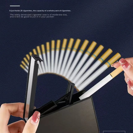 TikTok Viral 20-Slot Pop-Up Cigarette Case | integrated Slim Holder l Shockproof Metal with Custom Engraving Gift for Men