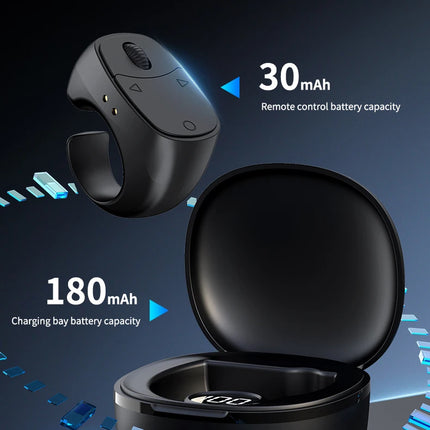 Hellodigi JX-12 Roller Fingertip Ring Remote Control Wireless Bluetooth Mobile Selfie Mice Video Automatic Page Turner Browsing