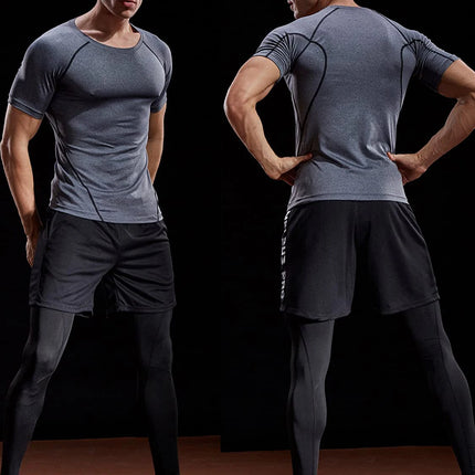 2025 Compression T Shirt Men Summer Sportswear Running T-shirt Elastic Quick Dry Sport Tops Tee Athletic Gym Workout Shirts Men