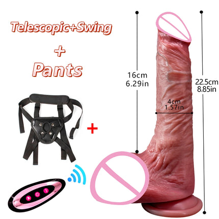 Huge Soft Dildo Vibrator Dildo Heating Wireless Remote Realistic Penis Swing Dick Telescopic Dildos Vibrator For Women Sex Toys