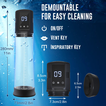 Electric Penis Enlarge Vacuum Pump Masturbator Orgasm Adult Male Sex Toy Automatic Vacuum Penis Enlargement Extend Pump