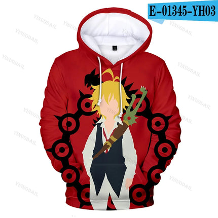 Meliodas The Seven Deadly Sins Hoodie Sweatshirt Anime Figures Kids Cosplay Costumes Sudaderas Para Hombres Boys Christmas Gifts