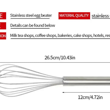 Stainless Steel Manual Egg Beater Egg Stick Mixer Egg Beater Cream Egg Baking Egg Mixing Artifact Household Baking Tools