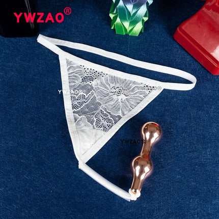 YWZAO Fisting Panties Adult Anal Invisible Thong Butt Plug Ass Erotic Lingerie For Ladies Toys Anus Dildo N11 White Combination