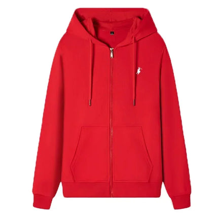 2025 Men's Knit Hoodies New Autumn Winter Casual Zipper Sweatshirts Fashionable Outdoor Jogging Fitness Warm Sportswear
