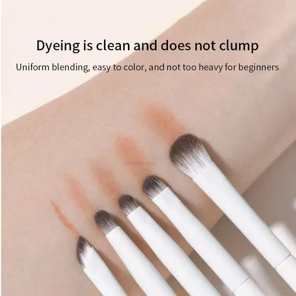 5/8/10Pcs Natural Eye Makeup Brushes Set Detail Eyeshadow Brush Makeup Brush White Ultra Soft Eyeshadow Eyeliner Makeup Tool