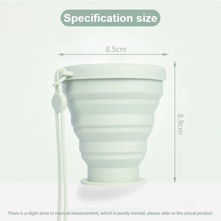 200ML Food-Grade Silicone Folding Cup, With Lid, Reusable Portable Coffee Cup, Hot Drink ,Suitable For Travel And Camping