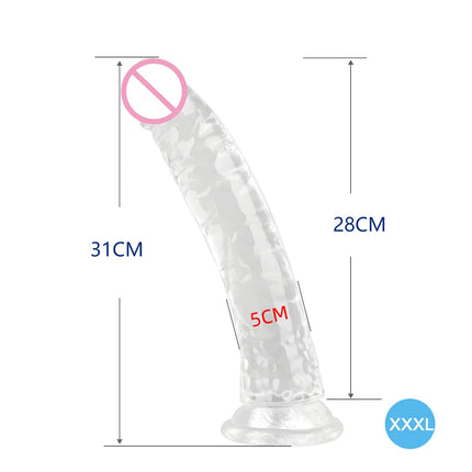 6 Size Realistic Dildo Jelly Penis Suction Cup Long Dildo Huge Sex Toys For Lesbian Women Female Masturbator Big Dick Fake Dick