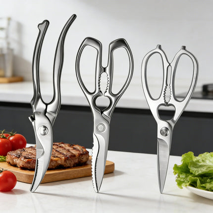 1/3PCS,Chicken Bone Scissors Kitchen Cooking Scissors Chicken Wings Fish Killing BBQ Scissors walnut clip Kitchen Accessorie