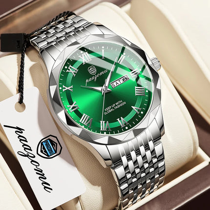 PAAZOMU 2025NEW Luxury Quartz Man Wristwatch Sport Men Watches Waterproof Luminous Date Stainless Steel Men's Watch