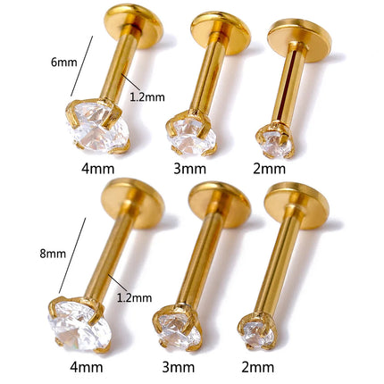 10pcs 20/18/16g G23 Titanium Piercing CZ Lip Labre Earrings set Lip Stud Ring Tragus Free Spiral Cartilage Jewelry For Women