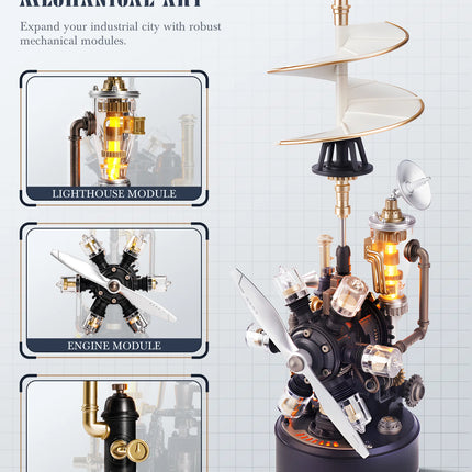 ROKR Da Vinci Helicopter CGL01 – A mechanical 3D puzzle with wireless audio-visual interaction, an adult steampunk desktop model