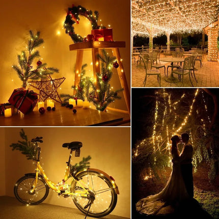 Christmas Party Wedding Decoration Remote Control Waterproof Battery Operated Fairy Lights 5/10/20/30 Meter Copper Wire String