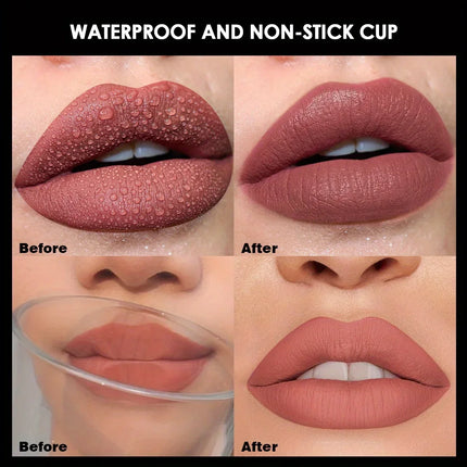 Velvet Matte Lipstick Sexy Red Lip Gloss Waterproof Long Lasting Easy Coloring Non-fading Non-stick Cup Liquid Lip Stick