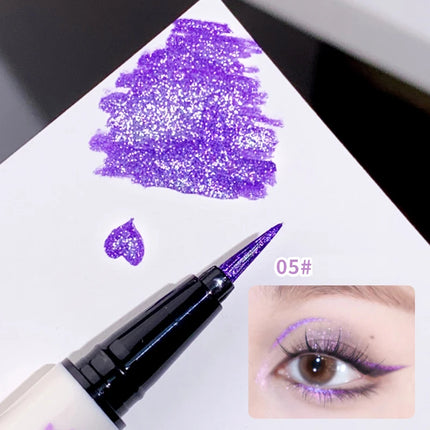 Liquid Aurora Blue Shiny Eye Liner Pen Glitter Phosphorescence Pigment Waterproof Shimmer Sparkling Eyeliners Diamond Eye Makeup
