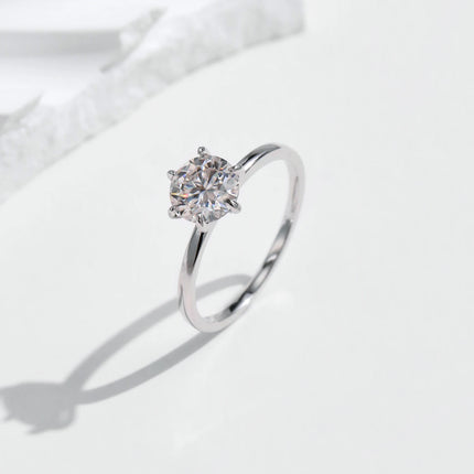 MODIAN 1CT Moissanite Lab Diamond Ring For Women 925 Sterling Silver Wedding Engagement Platinum Plated Fine Jewelry
