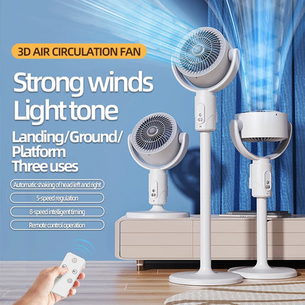 Electric fan Air turbine circulation fan Floor fan Adjustable height shaking head five-speed adjustment silent fan