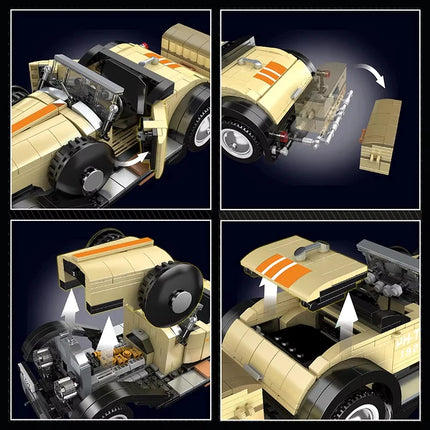 Creative Technical T50 Vintage Car Set Building Block The MOC Fantom Vintage Car Model Assembly Brick Toys For Kids Gifts