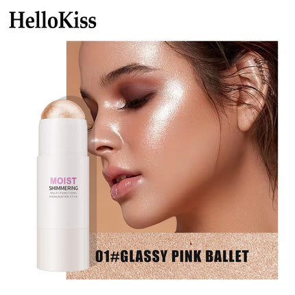 [Natural Glowup] 1pc Glowup Highlighter Stick | Natural Brightening Face Contour & Highlight Makeup, Medium Coverage, Buildable