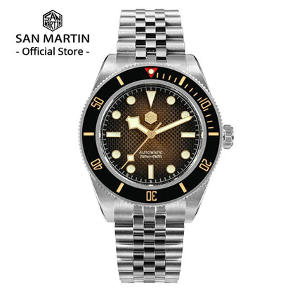 San Martin 3D Waffle Dial New 40mm Dive Watch NH35 Men's Watches Automatic Mechanical Sapphire Waterproof 200m Luminous SN0128