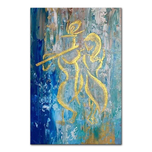 Mintura,Handpainted Abstract Color Block Oil Painting on Canvas Frameless Poster Wall Art Picture Modern Home Decoration Artwork