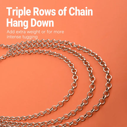 BDSM Triple Chain Nipple Clamps,Metal Nipple Tit Clips With Rubber Tip,Sex Toys for Couples,SM Adult Games