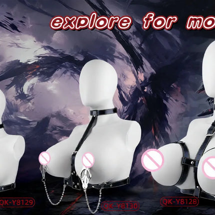 QKKQ Stainless Steel Chest Clamp Breast Bondage Nipples Pleasure Wearable Erotic Bra Nipple Stimulation For Women Sexy Tools