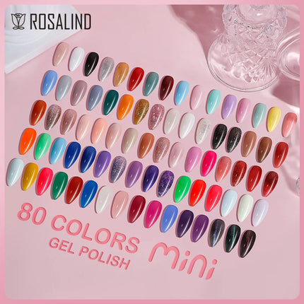 ROSALIND Shiny Gel Nail Polish Soak Off Gel Varnishes Nail Art Semi Permanent UV Glitter Nail Gel Polish Base Top Coat Enamel