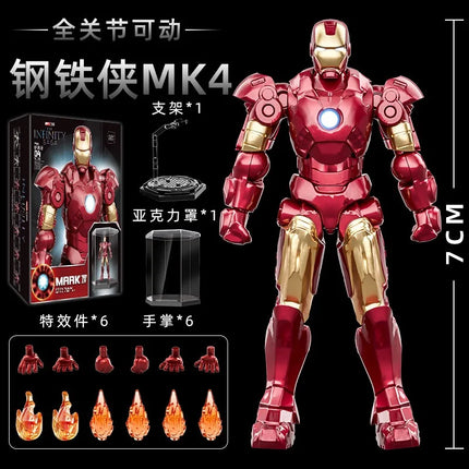 10-12CM Marvel Anime Figure Spiderman Hulk Iron Man Venom  Captain America Thanos Movable Joints PVC Dolls Toy Gift For Children