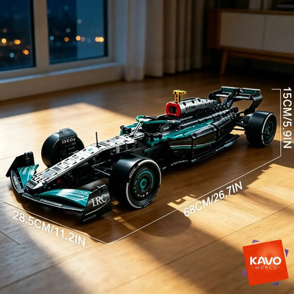 KAVOWORLD DIY Technical Champions Drift Racing Car Brick Model 1:8  Building Blocks Sports Car Puzzle Toys For Home Display Desktop Decor Interlocking Steering Mechanism Realistic Rear Wing Structure Birthday Christmas New Ye