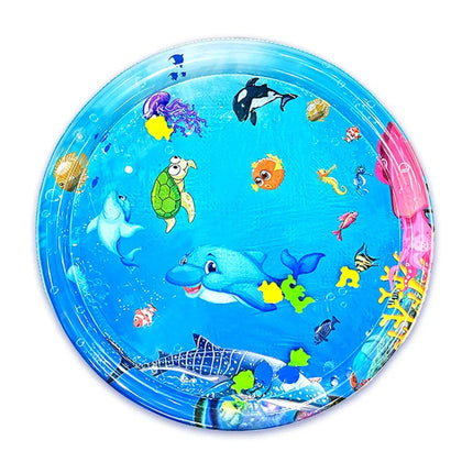 1pc 96cm/37.8inch Round Dolphin Inflatable PVC Playing Mat Baby Play Water Mat Toddler Pad Kids Early Education Activity Toy Mat