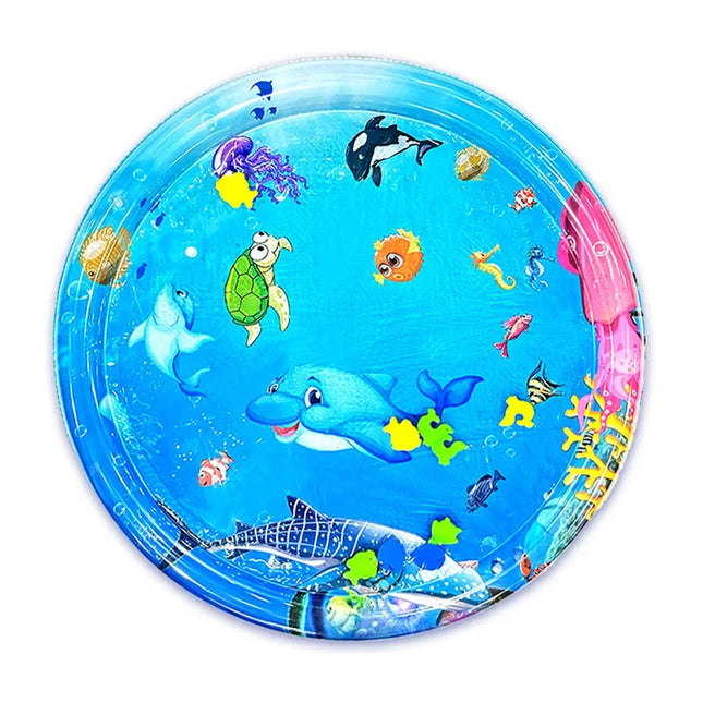 1pc 96cm/37.8inch Round Dolphin Inflatable PVC Playing Mat Baby Play Water Mat Toddler Pad Kids Early Education Activity Toy Mat