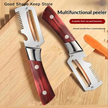 daily3 in 1 Serrated Edge Peeler Versatile Vegetable Knife with Comfortable Handle and Bottle Opener for Kitchen and Bar Use