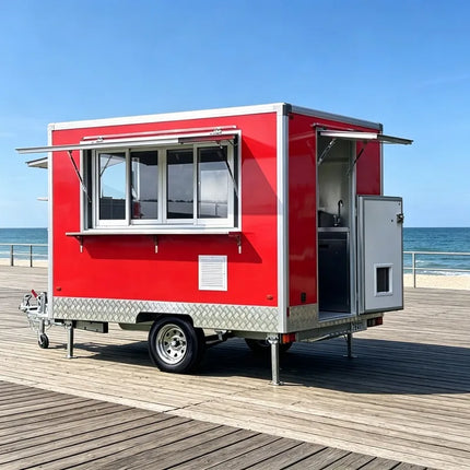 Custom Solar Powered Food Truck, Fully Equipped Kitchen Mobile Food Vehicle