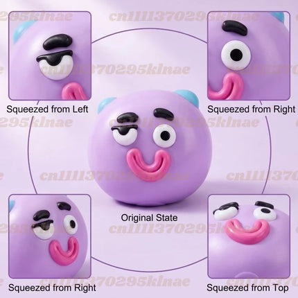 Smushers Squishy Dog Face Balls Green  Smushers Face Swap Squeeze Smush Stress Relief Sensory ball Safe & Fun for All Ages