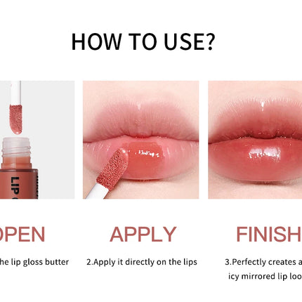 8ml Butter Non-stick Cup Gloss Lip Gloss Moisturizing Mirror Lip Gloss Lasting Color Lip glaze Dye Lip Liquid Makeup For Women