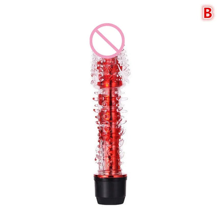 New G Spot Stimulator Vibrator Women Realistic Jelly Vibrating Dildo With Thorn Dragon Beard Small Bald Vibrator Wand Adult Toys