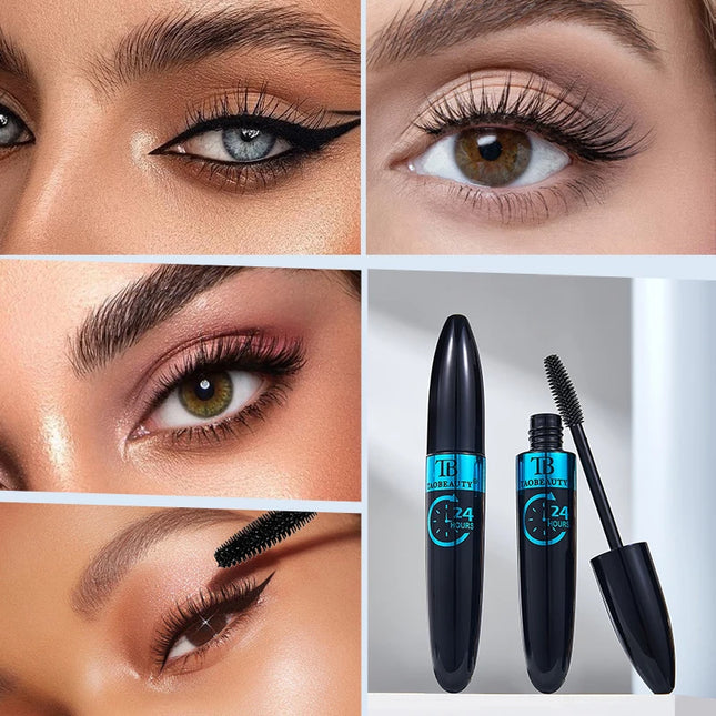 5D Mascara Waterproof Lengthening Curling Eyelashes Long Lasting Sweatproof Mascara Black Silk Fibre Makeup Beauty Cosmetics New