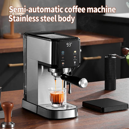 20Bar semi-automatic Italian coffee machine, ultra-thin espresso machine, LED multi-functional display, cappuccino/latte