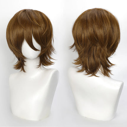 Cospaly Wigs Unisex Anime Wig 12cm/ 4.7 Inch Short Hair Wig Universal Costume Synthetic Wig with Bangs + Cap,for Party Festivals